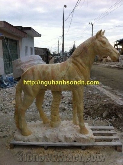 The Yellow Marble Horse Statues