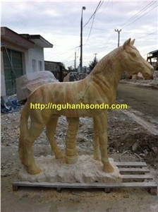 The Yellow Marble Horse Statues