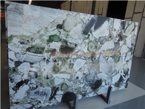 Beautiful Emerald Flower, Ice Connect Marble Slabs & Tiles, Chinese Marble, Polished Ice Green Marble