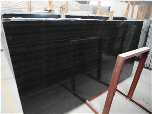 New Brand High Quality Wooden Black Marble Slabs & Tiles, China Black Marble