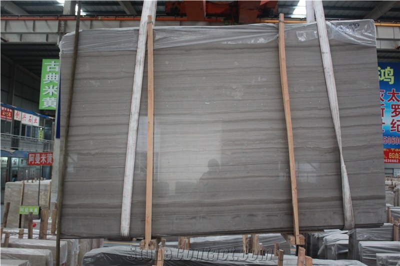 Popular Athen Grey Wooden Marble Tiles and Slabs from New Quarry