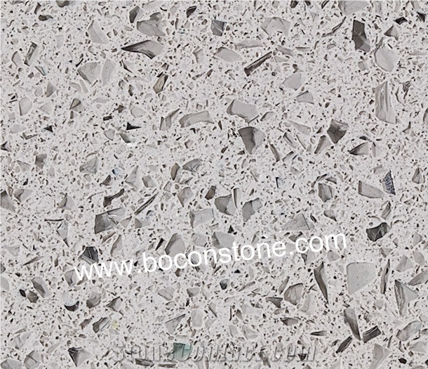 Artificial Quartz Stone, Crystal Light Grey Quartz Slabs & Tiles