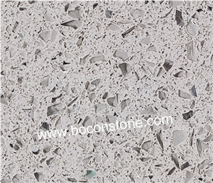 Artificial Quartz Stone, Crystal Light Grey Quartz Slabs & Tiles