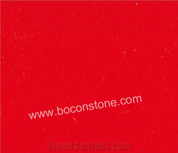 Artificial Quartz Stone-Pure Red Quartz Slabs & Tiles