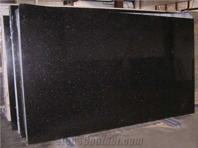Black Galaxy Granite Tiles & Slabs, Black Polished Granite Floor Tiles, Wall Tiles