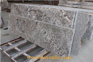 Brazil Granite Bianco Torroncino Kitchen Countertops with Waterfall Edges,Kitchen Counter Top,Work Top