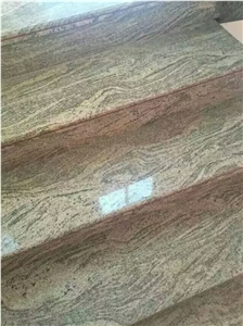 China Juparana Gold Granite Hebei Desert Flowing Gold Granite Slabs Tiles Steps Low Price