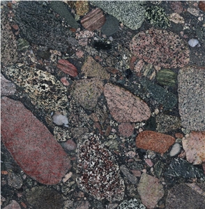 Natural Colorful Pebble Slab China Colorful Butterfly Granite Color Pearl Granite Slabs Tiles