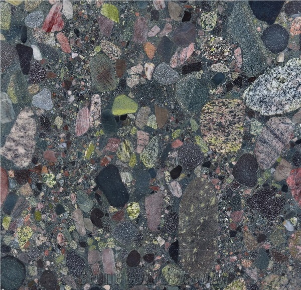Natural Colorful Pebble Slab China Colorful Butterfly Granite Color Pearl Granite Slabs Tiles