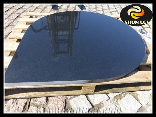 Black Granite Hearth for Pellet Stove, Shanxi Black Granite Fireplace