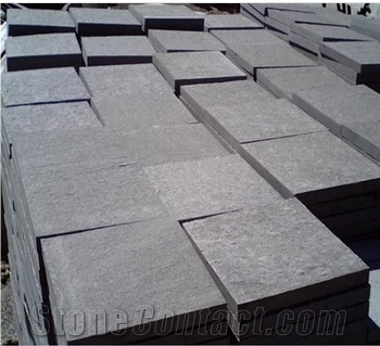 Flamed Mongolia Black Granite Tile & Slab for Wall and Floor