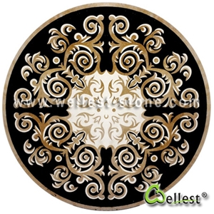 China Factory Waterjet Medallion with High Quality, Brown Marble Waterjet Medallions