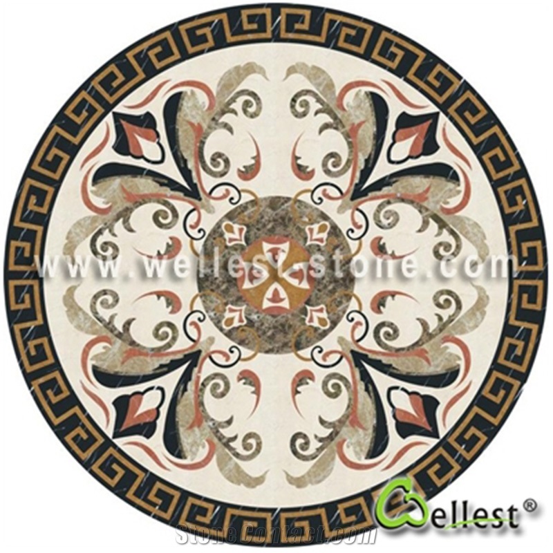 China Natural Marble Waterjet Medallion for Hotal Hall