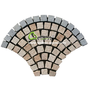 China Popular Meshed Granite Cube Stone for Garden Pavers