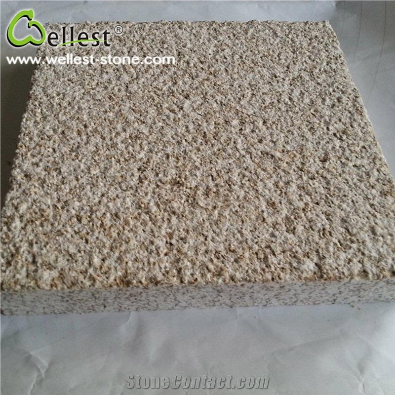 G384 Golden Tailand Yellow Grain Bush Hammered Granite Tiles with Grade a and Cheap Price