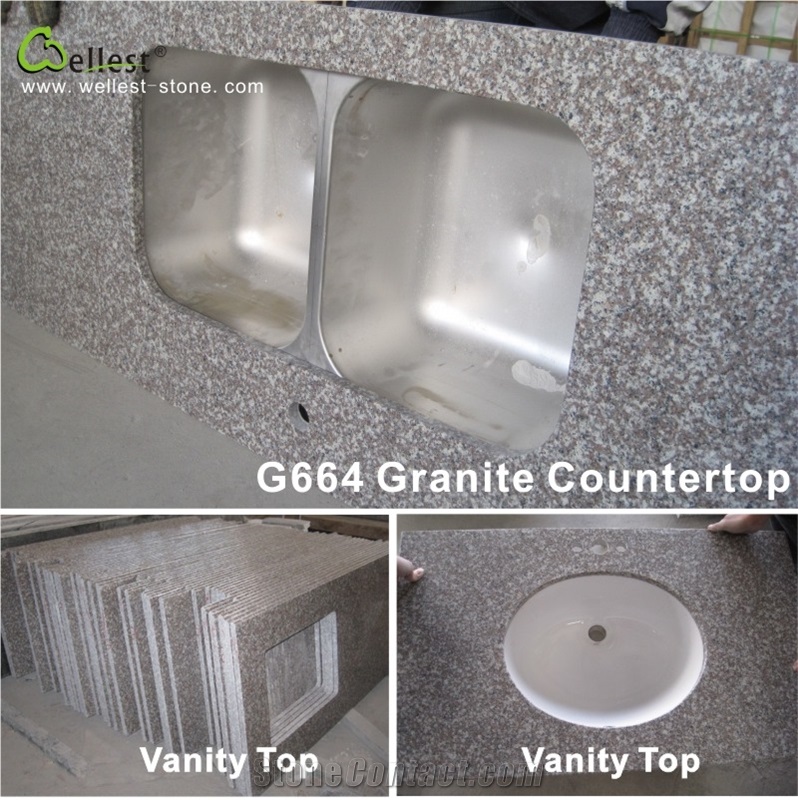 G664 Bainbrook Brown Granite Countertops/Pink Granite Stone for Kitchen Countertops