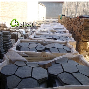 High Quality S018 Meshed Black Slate Stone/Natural Slate Tile for Paving