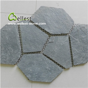 Natural Black Slate Stone/Meshed Paver Stone for Outdoor
