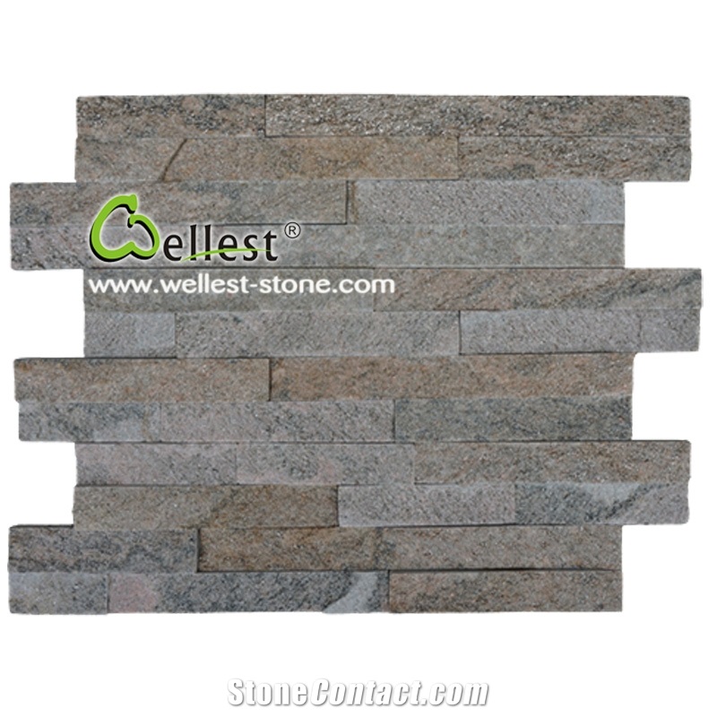 Pink Quartzite Culture Stone, Stacked Stone Veneer with Grade a