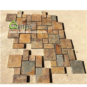 Popular Rusty Brown Slate Paving Stone for Parking Lot
