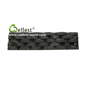 Ql-020w Black Quartzite Wave Cultured Stone, Stacked Stone for Cladding Wall
