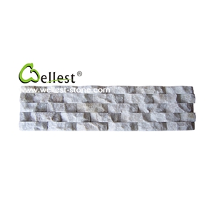 Ql-310w White Quartzite Wave Ledge Stone Veneer for Cladding Wall
