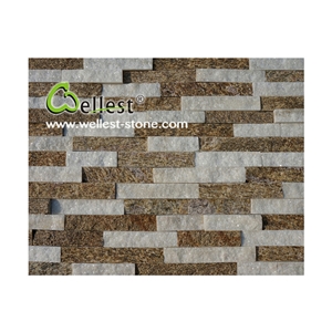 Ql-Mc-F01f Tiger Yellow Skin Quartzite Ledge Stone for Wall Cladding