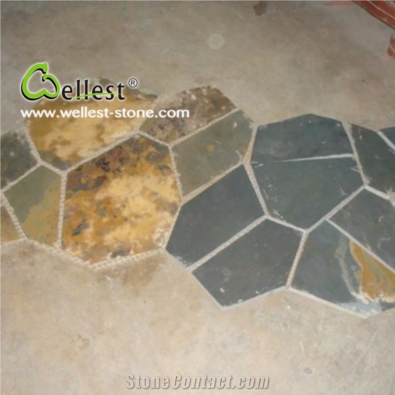 Rusty Brown Slate Paver Stone/China Natural Slate Paving Stone