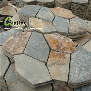S015 Multi Rusty Slate Stone for Paving/China Natural Slate Stone