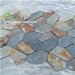 S015 Rusty Brown Slate Stone/Popular Natural Flagstone Tiles for Exterior