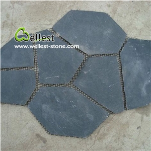 S018 Meshed Black Slate Stone/Popular High Quality Slate Flagstone for Driveway
