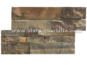 35*18 Rusty Slate Rough Surface Wall Stone Cladding, Cultured Stone, Stone Veneer, Ledge Stone, Cultured Stone Veneer, Thin Ledger Stacked Stone Veneer