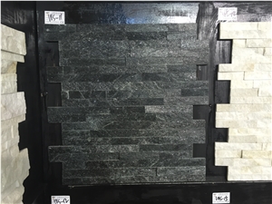 Black Quartzite Cultured Stone For Wall Cladding, Stacked Stone Veneer, Thin Stone Veneer, Ledge Stone