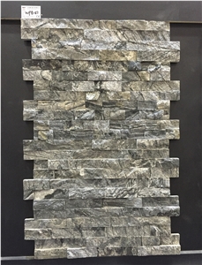 Black Slate Wall Cladding , Cultured Stone Veneer Ledge Stone Walling Panel