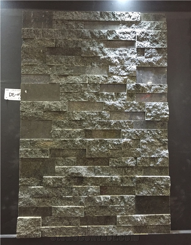 Black Travertine Cultured Stone Veneer, Cultured Stone Wall Cladding, Ledger Stacked Stone Veneer, Thin Ledgestone Veneer