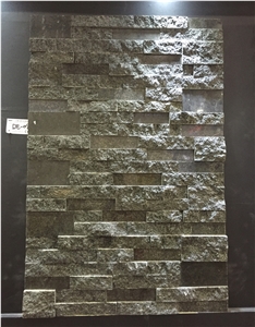 Black Travertine Cultured Stone Veneer, Cultured Stone Wall Cladding, Ledger Stacked Stone Veneer, Thin Ledgestone Veneer