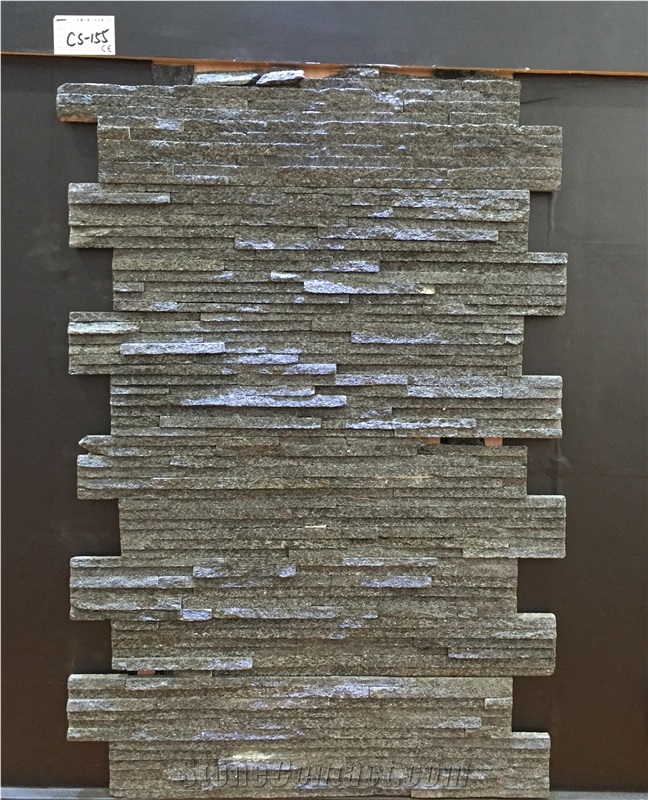 Blue Quartzite Narrow Style Cultured Stone Veneer, Cultured Stone Wall Cladding, Ledger Stacked Stone Veneer, Thin Ledgestone Veneer