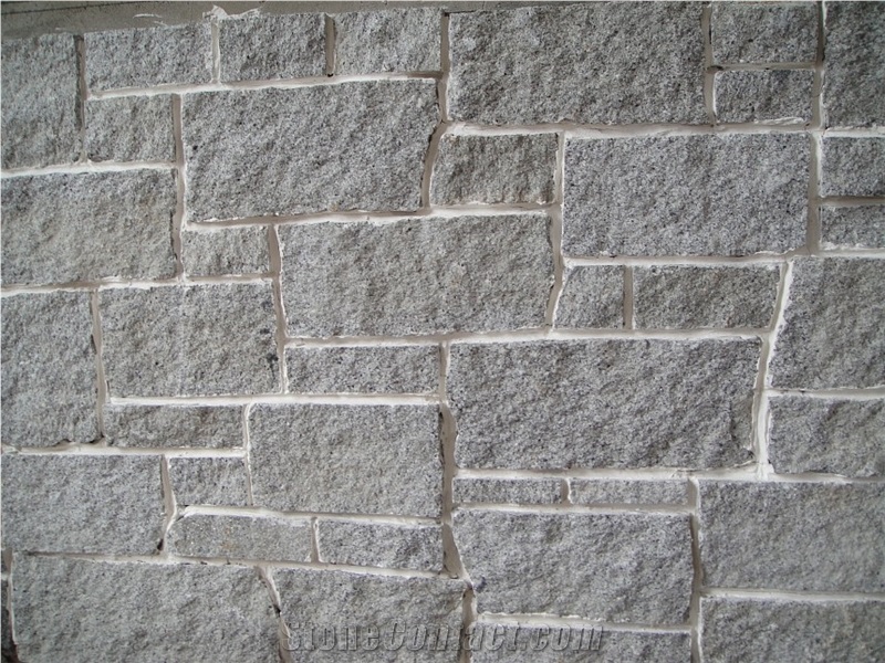 Dark Grey Tumbled Stone Veneer, Wall Cladding, Limestone Stacked Culture Stone