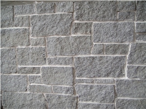 Dark Grey Tumbled Stone Veneer, Wall Cladding, Limestone Stacked Culture Stone