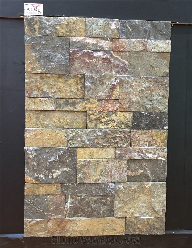 Gold Black Limestone Wall Cladding, Cultured Stone, Stone Veneer