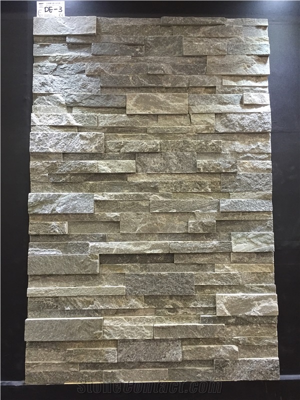 Grey Slate Wall Cladding , Cultured Stone Veneer Ledge Stone Walling Panel