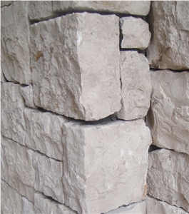 Random White Limestone Field Stone, Stacked Wall Cladding, Loose Stone