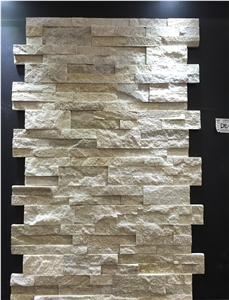 Wooden Quartzite Wall Cladding , Cultured Stone Veneer Ledge Stone Walling Panel