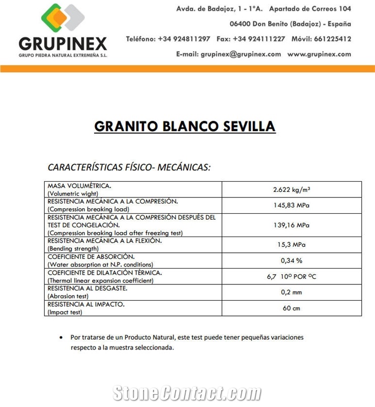 Blanco Sevilla Granite Blocks