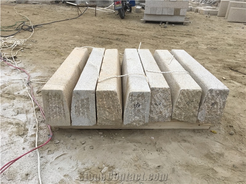 China Beige Color Kerbstones A1,A2,A3,A4,A5 Bush Hammered, Semi Sawn G350 Yellow New G682