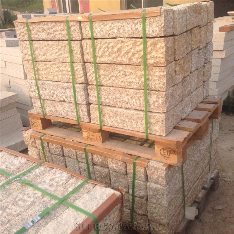 G350 Yellow Palisades Pineappled Chinese Popular Beige Granite Colum Bases, G682/Giallo Rusty/Yellow Rust Granite Ionic Palisades/Posts