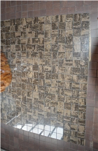 Gold Coast Mosaic Granite Interior Stone, Brown Granite Mosaic Stone Tile,