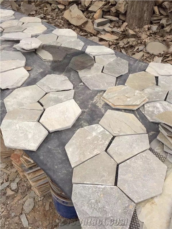 Special Cultural Flagstone Paving,Grey Slate Paving,Courtyard Culture Stone Paving Stone, Natural Paving Stone,Crazy Paving Stone Irregular Shapes Natural Stone Slate for Floor Paving
