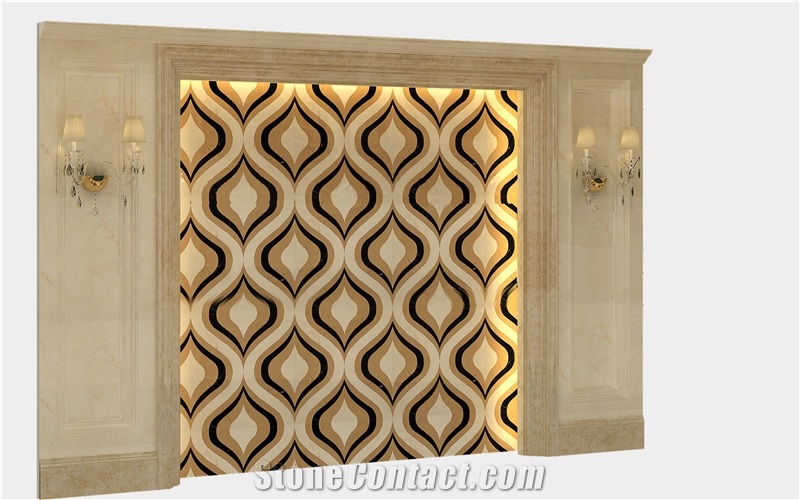 Chinese Yellow Marble Background Wall,Marble Walls Background Wall for Building