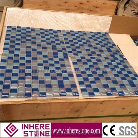 Blue Glass Mosaic, Crystal Mosaic, Good Price Mix Color Glass Mosaic